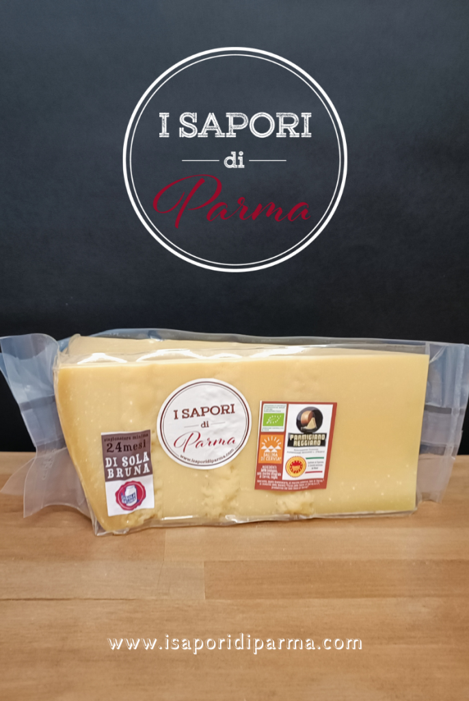 Parmigiano Reggiano D.O.P. di Vacca Bruna BIO 24-month aged Parmigiano Reggiano is grainy, with a sweeter flavor with a slightly spicy and salty aftertaste, due to the high amount of protein,especially casein.This Parmigiano Reggiano is a perfect food for various food preparations with high digestibility . Price Parmigiano Reggiano D.O.P. SOLO BRUNA BIO 24 Months: